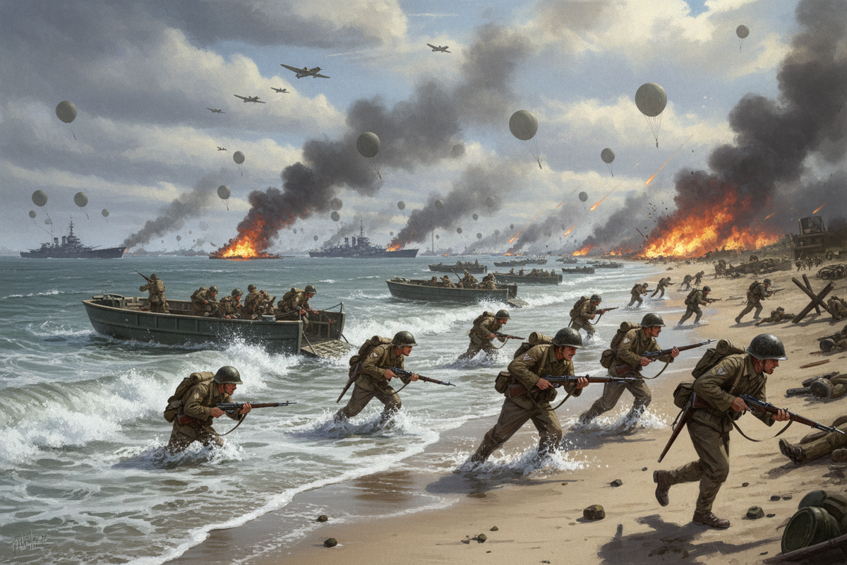 D-Day Normandy landings scale model kits including WWII tanks aircraft and landing craft