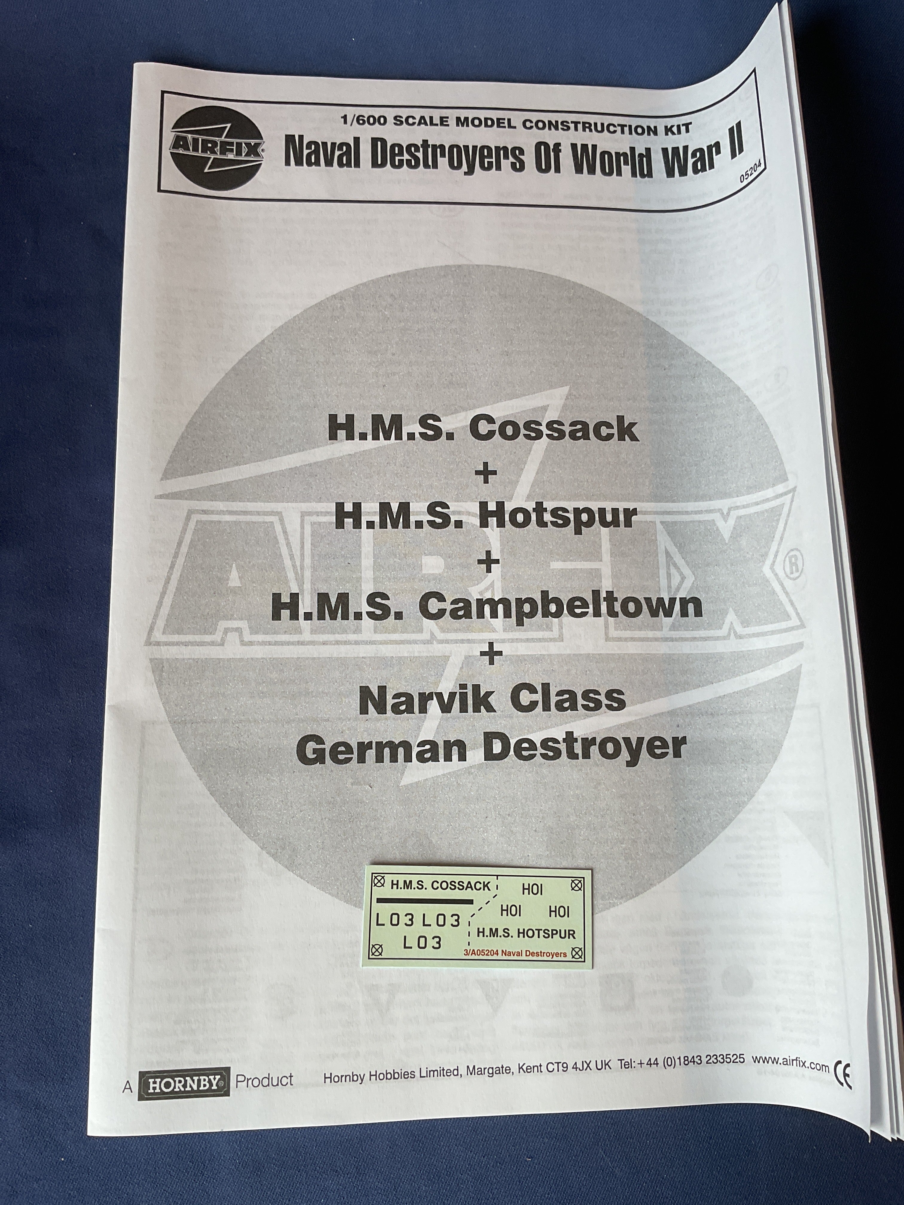 Airfix 1/600 Naval Destroyers of WWII (05204)