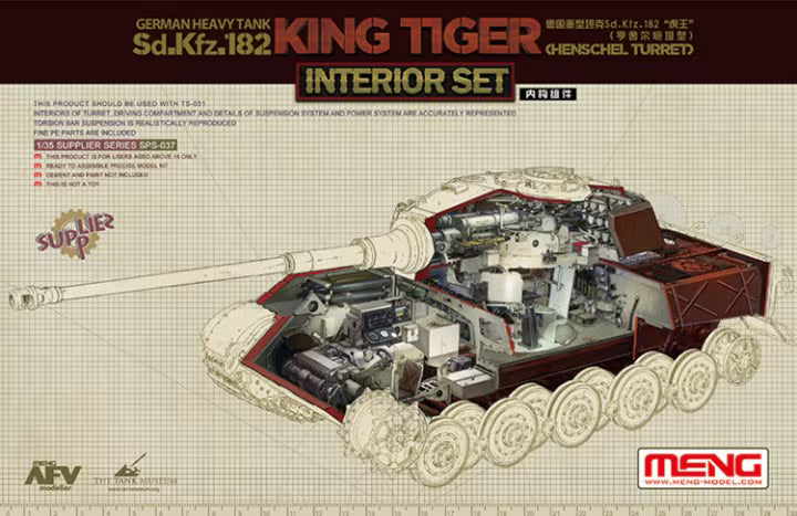 Meng 1/35 German Heavy Tank Sd.Kfz.182 "King Tiger" (Henschel Turret) Interior Set (SPS-037)