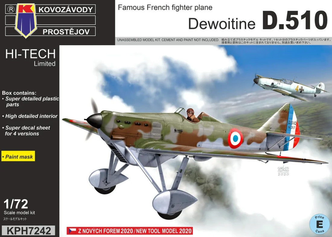 KP Models 1/72 Dewoitine D.510 (KPH7242) — New — Aircraft, Military
