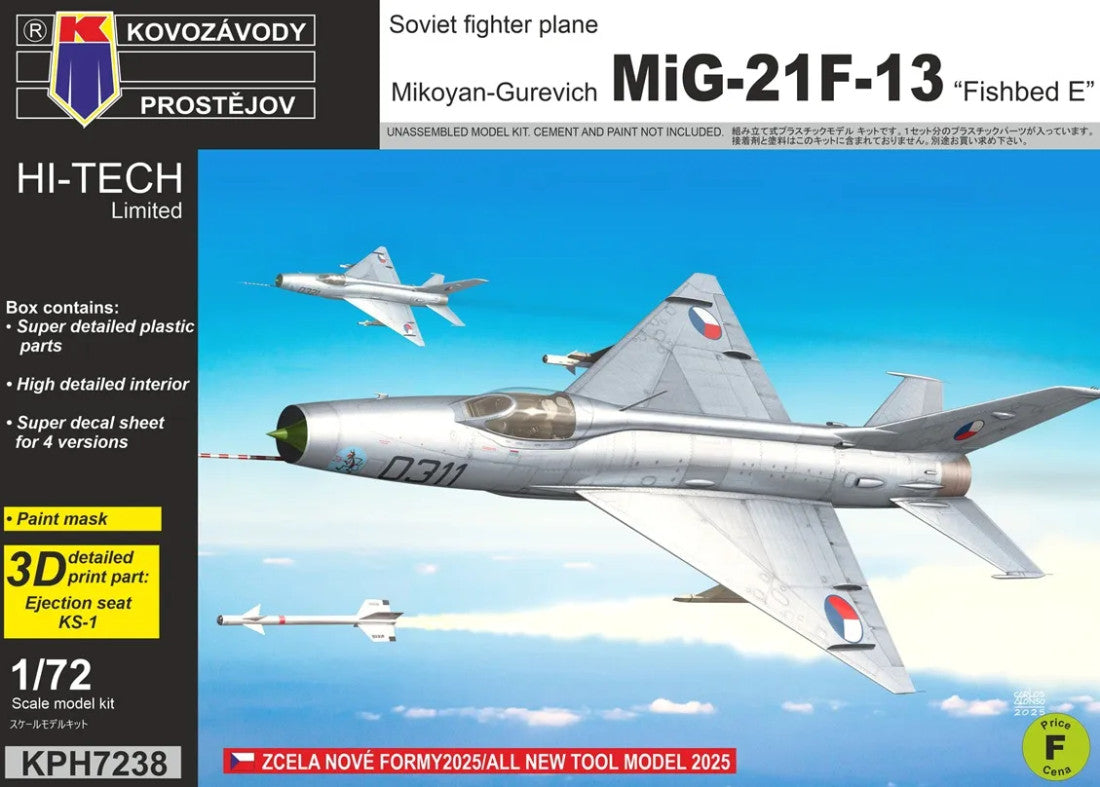 KP Models 1/72 MiG-21F-13 (KPH7238) — New — Aircraft, cold-war, Military