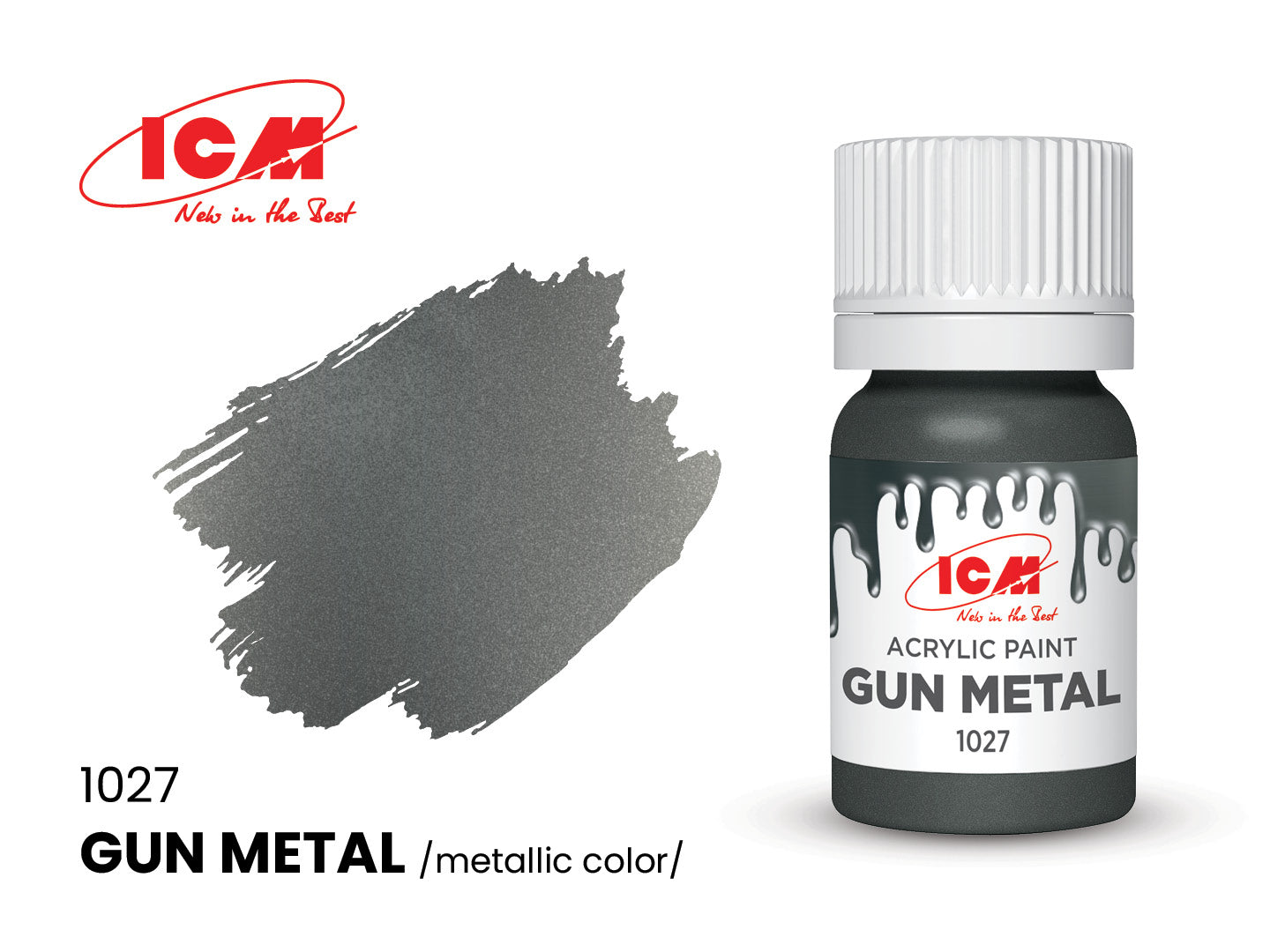 ICM Acrylic Paint 12ml Gun Metal (1027)
