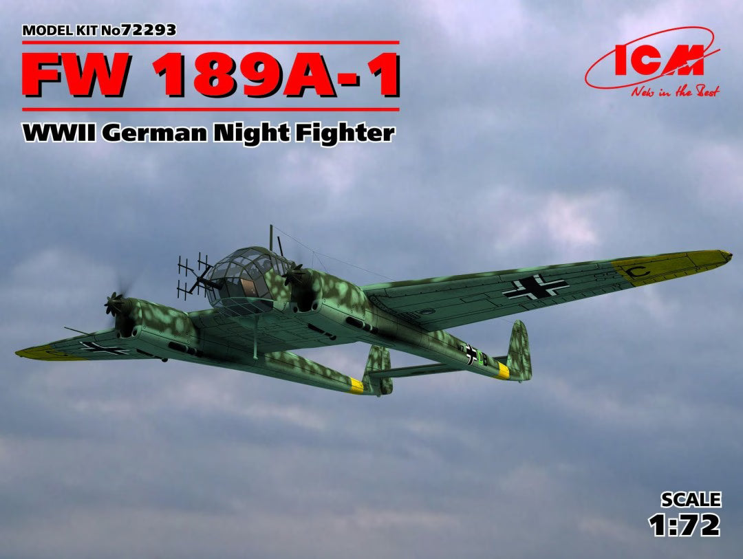 ICM 1/72 Fw 189A-1 WWII German Night Fighter (72293)