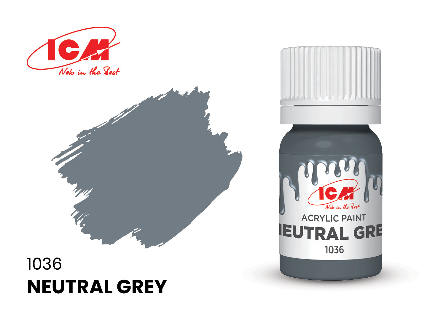 ICM Acrylic Paint 12ml Neutral Grey (1036)