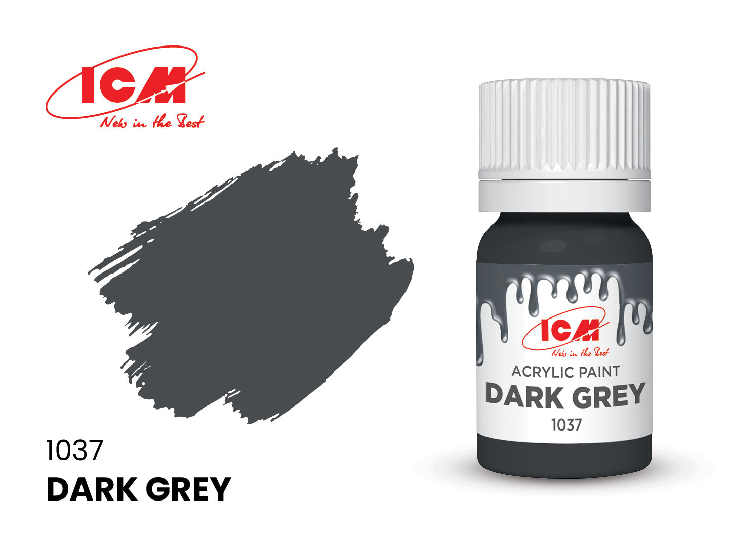 ICM Acrylic Paint 12ml Dark Grey (1037)