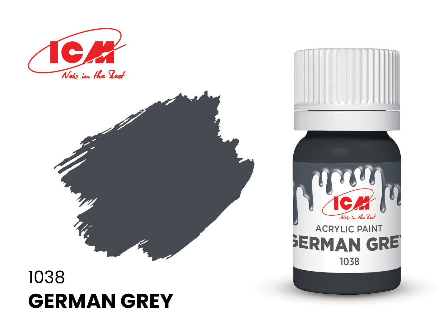 ICM Acrylic Paint 12ml German Grey (1038)