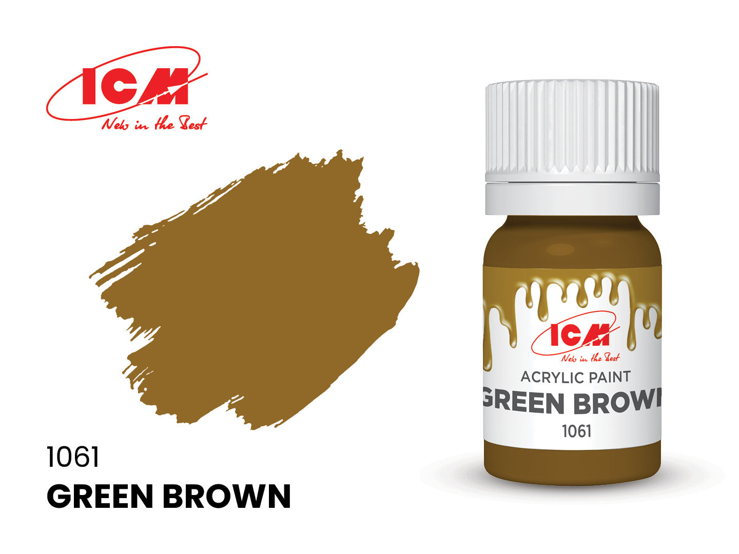 ICM Acrylic Paint 12ml Green Brown (1061)