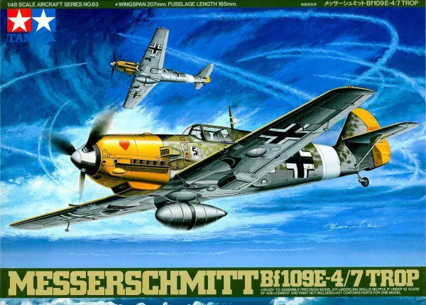 Tamiya 1/48 Messerschmitt Bf109E-4/7 Trop (61063)
