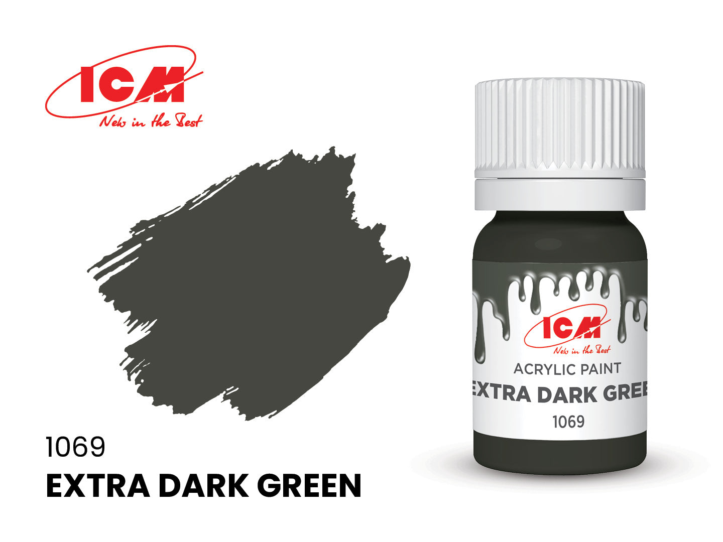 ICM Acrylic Paint 12ml Extra Dark Green (1069)