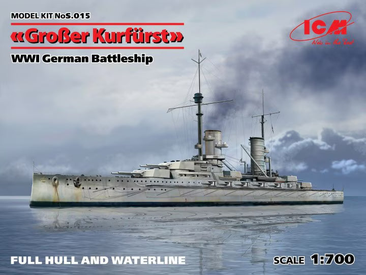ICM 1/700 WWI German Battleship Grosser Kurfurst Full Hull (S.015) — New — image 1 of 4