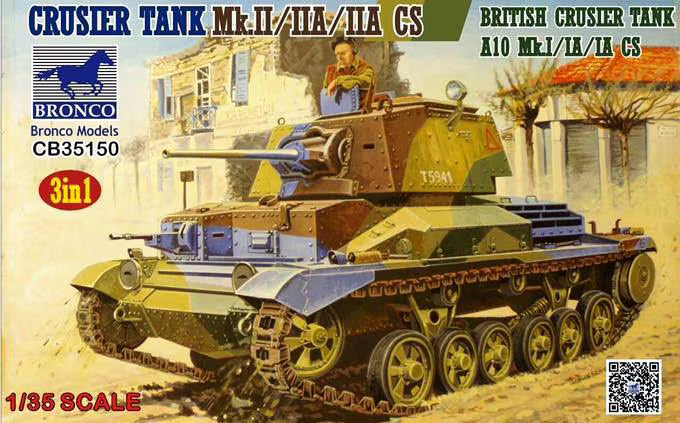 Bronco Models 1/35 British Cruiser Tank A10 Mk I/IA/IA CS Cruiser Tank Mk. II, IIA IIA CS (CB35150)