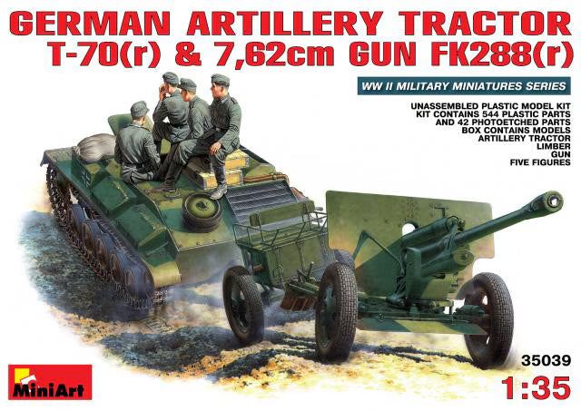 MiniArt 1/35 German artillery tractor T-70(r) & 7,62cm FK 288(r) w/CREW (35039)