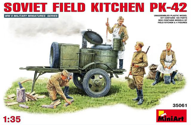 MiniArt 1/35 Soviet Field Kitchen KP-42 w/4 figures (35061)