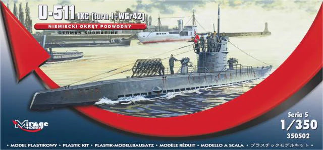 Mirage Hobby 1/350 German Submarine U-511 - Type IX C Turm I + WGr42 (350502)