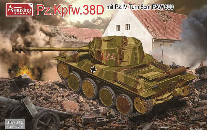 Amusing Hobbies 1/35 Pz.Kpfw.38D mit Pz.IV Turn 8cm PAW 600 (35A019)