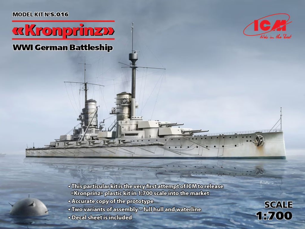 ICM 1/700 WWI German Battleship Kronprinz Full Hull (S.016) — New — image 1 of 5