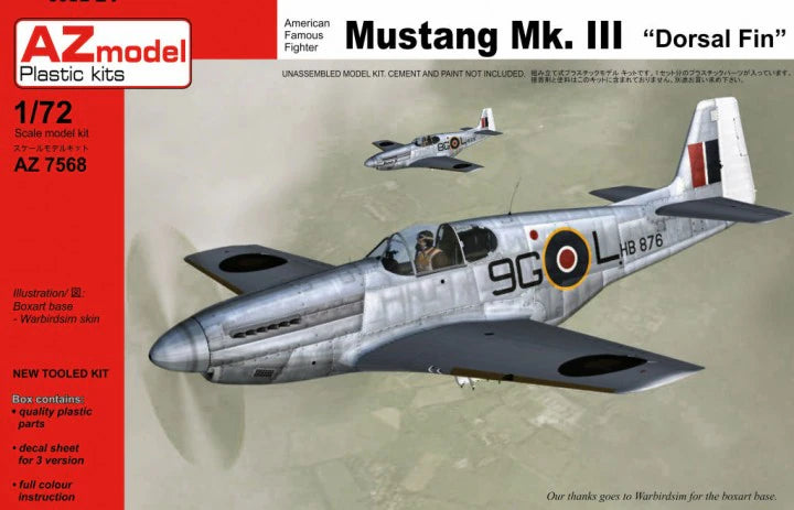 AZmodel 1/72 North American Mustang Mk.III Dorsal Fin (AZ 7568)