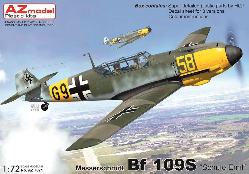 AZmodel 1/72 Messerschmitt Bf 109S "Schule Emil" (AZ 7871) — New — Aircraft, experimental, Military