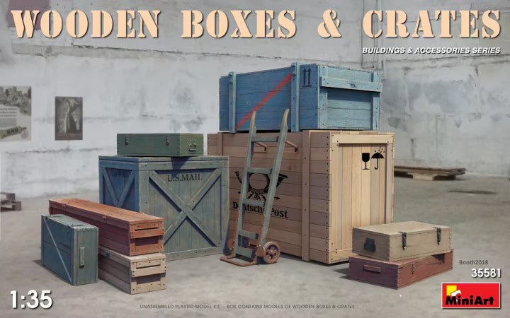 MiniArt 1/35 Wooden Boxes and Crates (WW2 and modern Era) (35581)