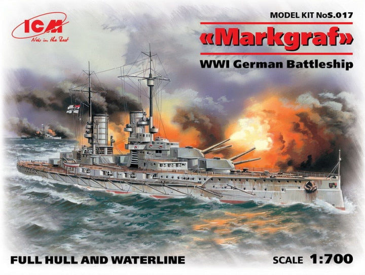 ICM 1/700 WWI German Battleship Markgraf (Full Hull and Waterline) (S.017)