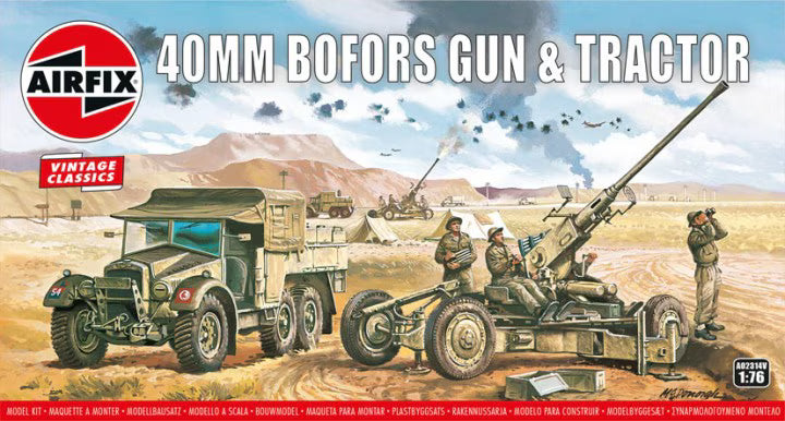 Airfix 1/76 Bofors 40mm Gun & Tractor (A02314V) — New — 1/76 scale, Bofors 40mm gun and tractor, WWII British