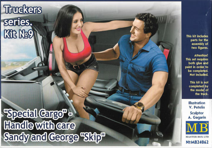 Master Box Ltd 1/24 "Special Cargo" Handle with care Sandy and George "Skip" (Truckers series Kit No. 9) (MB24062)