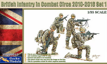 Gecko Models 1/35 British Infantry In Combat Circa ‪2010-2016‬ Set 1 (35GM0015)