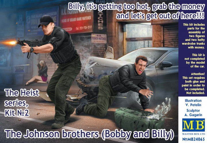 Master Box Ltd 1/24 The Heist series, Kit No. 2 The Johnson brothers (Bobby and Billy) Billy, it's getting too hot, grab the money and let's get out of here!!! (24065)