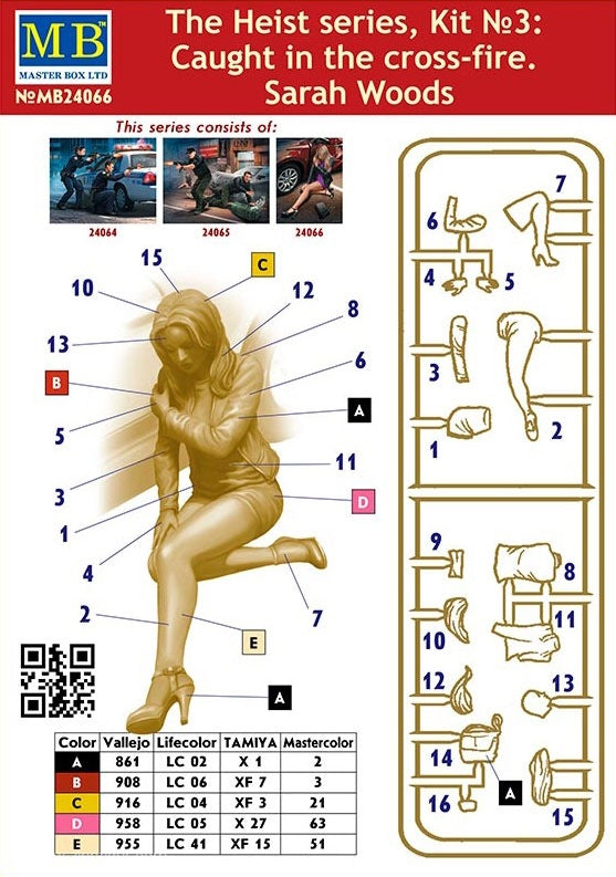Master Box Ltd 1/24 Sarah Woods Caught in the cross-fire. (The Heist series Kit No. 3) (24066)