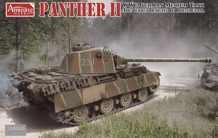 Amusing Hobby 1/35 Panther II WWII German Medium Tank The Turret Designed by Rheinmetall (35A040)