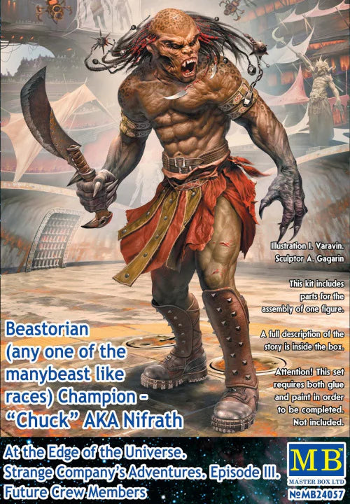 Master Box Ltd 1/24 At The Edge of The Universe. Strange Company's adventures.  Episode III. Future Crew Members.  Beastorian (any of the many beast like races) Champion - "Chuck" AKA Nifrath (MB24057)