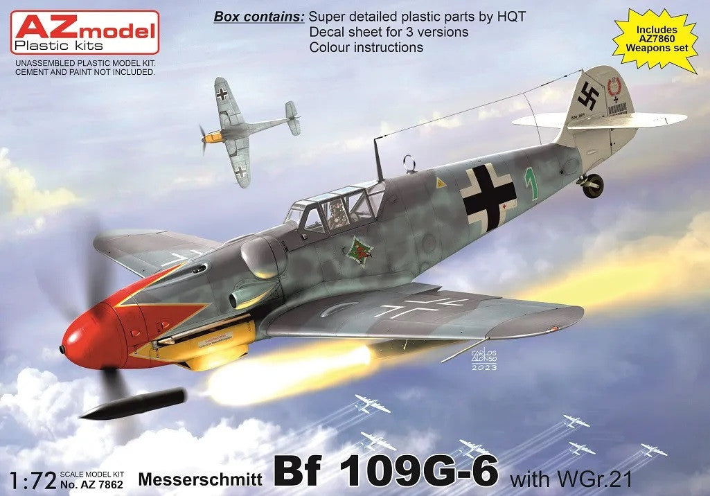 AZmodel 1/72 Messerschmitt Bf 109G-6 with WGr.21 (AZ 7862) — New — Aircraft, Military