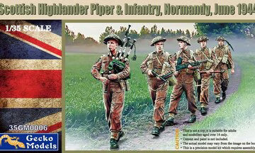 Gecko Models 1/35 Scottish Highlander Piper & Infantry Normandy, June 1944 (35GM0006)