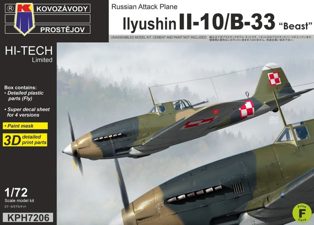 KP Models 1/72 Ilyushin Il-10/B-33 "Beast" (Hi-Tech) (KPH7206) — New — Aircraft, cold-war, Military