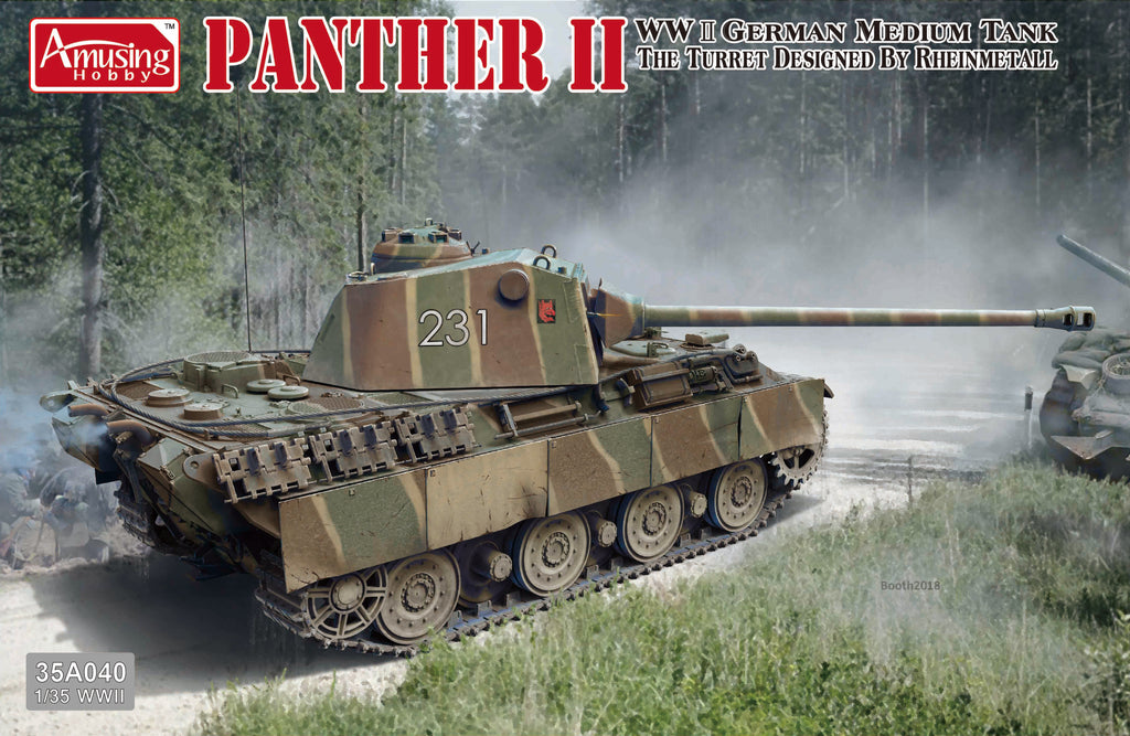 Amusing Hobby 1/35 Panther II WWII German Medium Tank The Turret Designed by Rheinmetall (35A040)