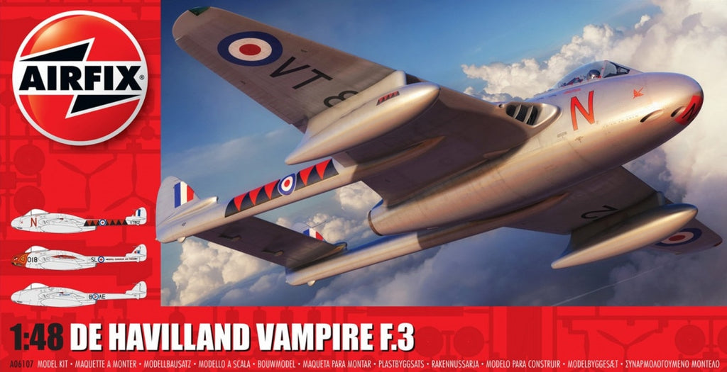 Airfix 1/48 De Havilland Vampire F.3 (A06107) — New — image 1 of 7