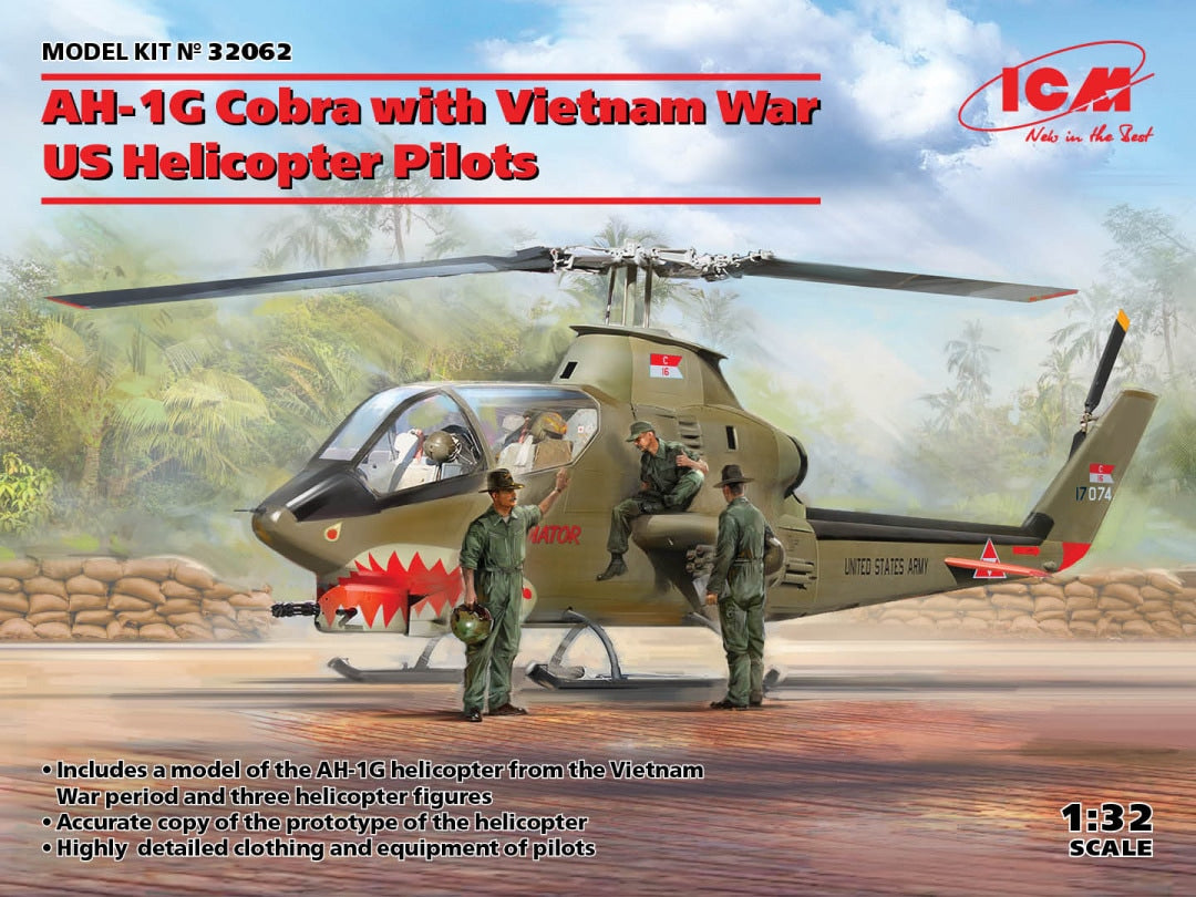 ICM 1/32 AH-1G with Vietnam War US Helicopter Pilots (32062)
