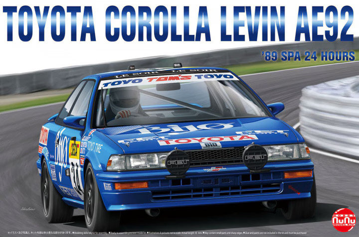 NuNu Model Kit 1/24 Toyota Corolla Levin AE92 1989 Spa 24 hours (PN24016)