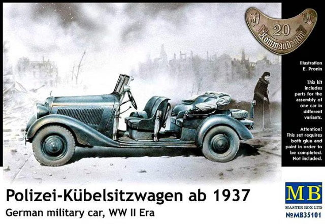 Master Box Ltd 1/35 Polizei-Kübelsitzwagen ab 1937 German military car, WWII era (MB35101)
