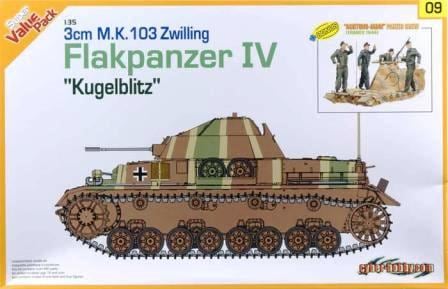 Cyber Hobby 1/35 3cm M.K. 103 Zwilling Flakpanzer IV "Kugelblitz" + Bonus "Achtung-Jabo!" Panzer Crew (France 1944) (9109)