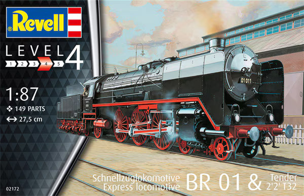 Revell 1/87 Schnellzuglokomotive BR 01 & Tender 2'2' T32 Express Locomotive (02172)