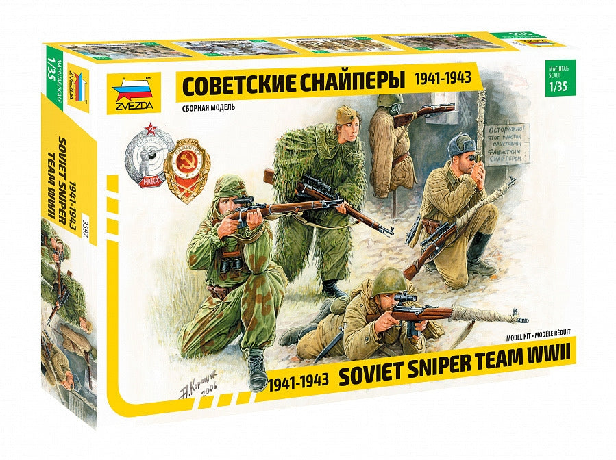 Zvezda 1/35 1941-1943 Soviet Sniper Team WWII 4 Figures (3597)