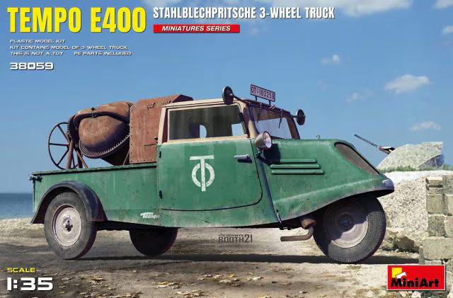 MiniArt 1/35 Tempo E 400 Stahlblechpritsche 3-Wheel Truck (38059)