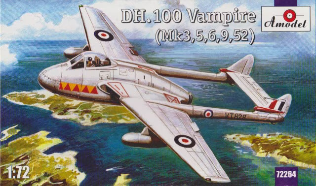 Amodel 1/72  DH.100 Vampire (Mk3,5,6,9,52) (72264)