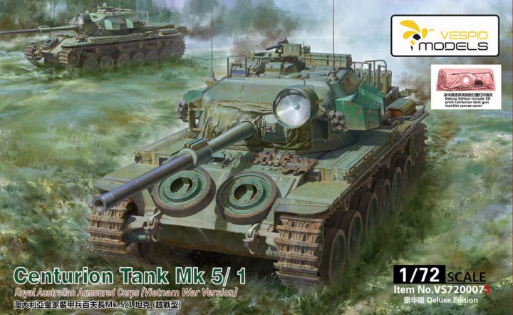 Vespid Models 1/72 Deluxe Edition Centurion Tank Mk 5/1 Royal Australian Armoured Corps (Vietnam War) (VS720007S)