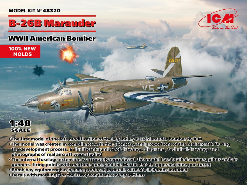 ICM 1/48 B-26B Marauder WWII American Bomber (48320)