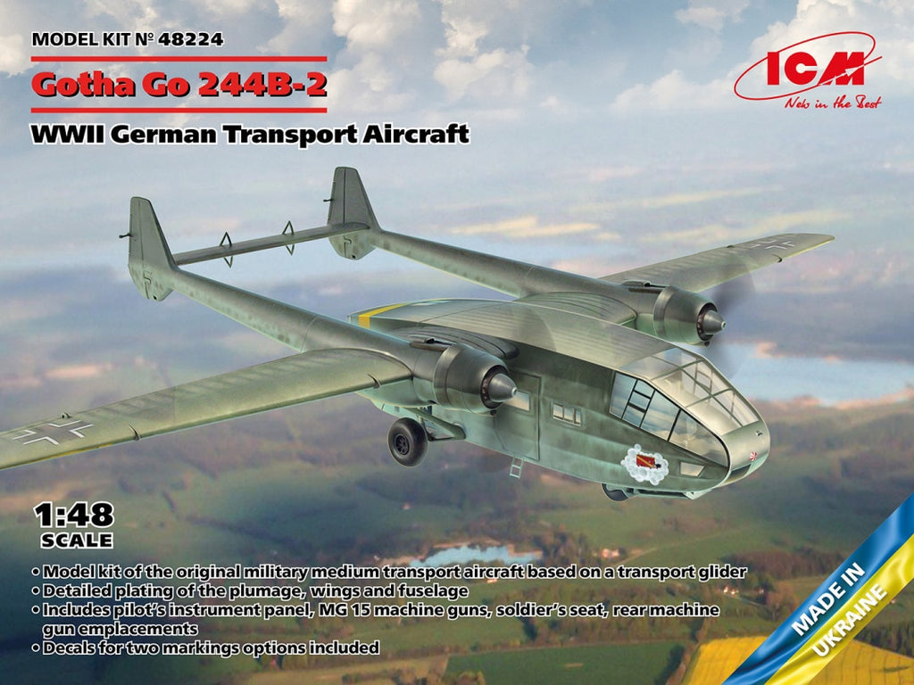 ICM 1/48 Gotha Go 244B-2 WWII German Transport Aircraft (48224)