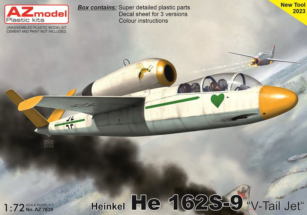 AZmodel 1/72 Heinkel He 162S-9 "V-Tail Jet" (AZ 7839) — New — image 1 of 2