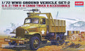 Academy 1/72 U.S. 2 1/2 Ton 6x6 Cargo Truck & Accessories WWII Ground Vehicle Set-2 (13402)