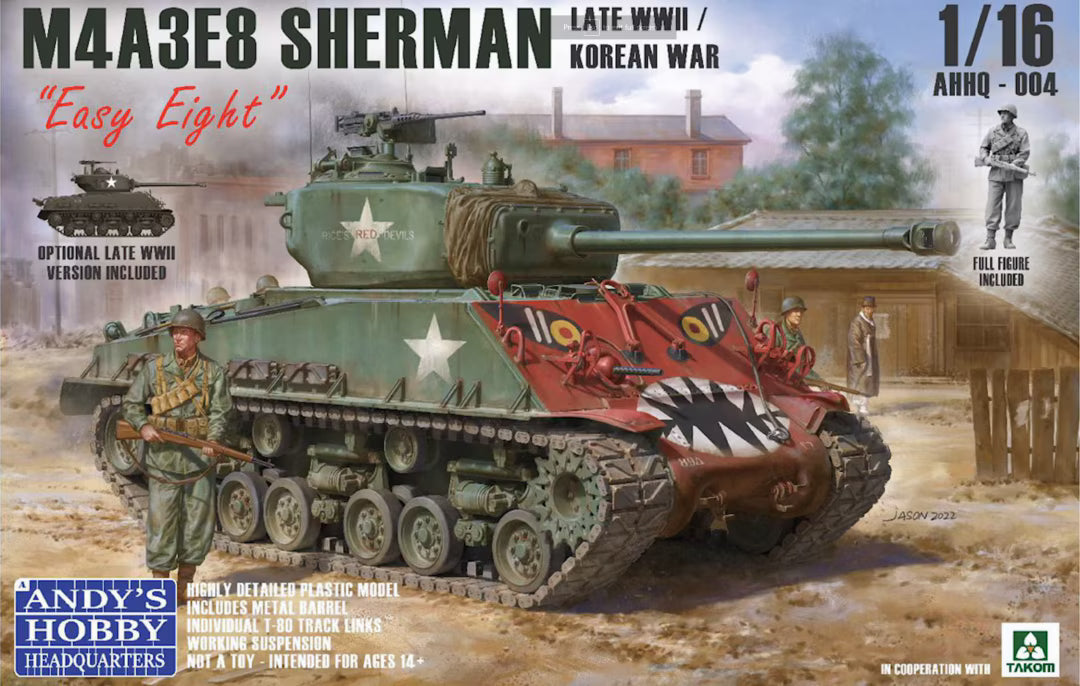 Takom 1/16 M4A3E8 Sherman Late WWII / Korean War Andy's Hobby Headquarters (AHHQ - 004)